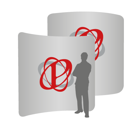 Textilwand ALU | 240er gebogen | beidseitig bedruckt