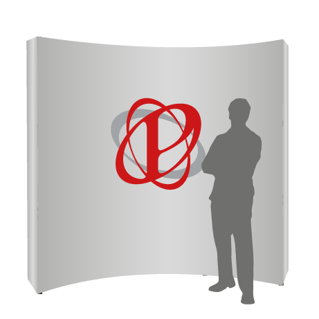 Textilfaltwand | 3 x 3 Felder gebogen | einseitig bedruckt