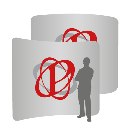 Textilwand ALU | 300er gebogen | beidseitig bedruckt