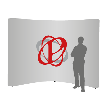 Pop-Up Faltwand | 4 x 3 Felder gebogen | einseitig bedruckt