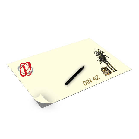 Schreibtischunterlage aus Zuckerrohrpapier | DIN A2 | einseitig bedruckt