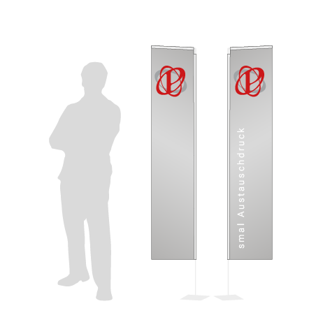 Beachflag Rechteck Austauschdruck | Small (200 cm) | beidseitig bedruckt